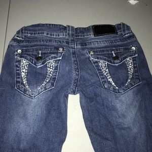 Girls Red Rivet Skinny Jeans